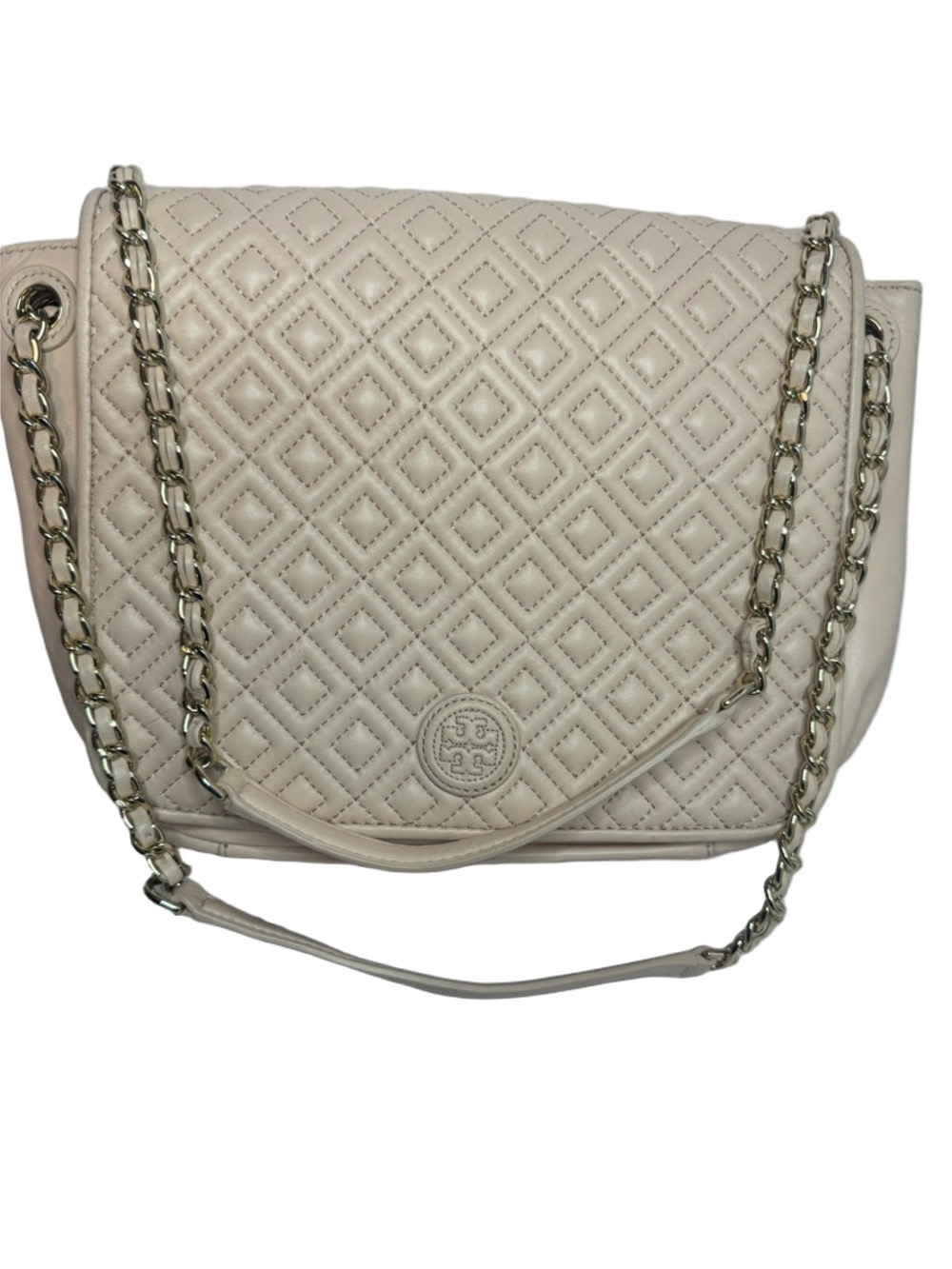 #248 Tory Burch Marion Quilted Leather Small Flap Chain Shoulder Bag